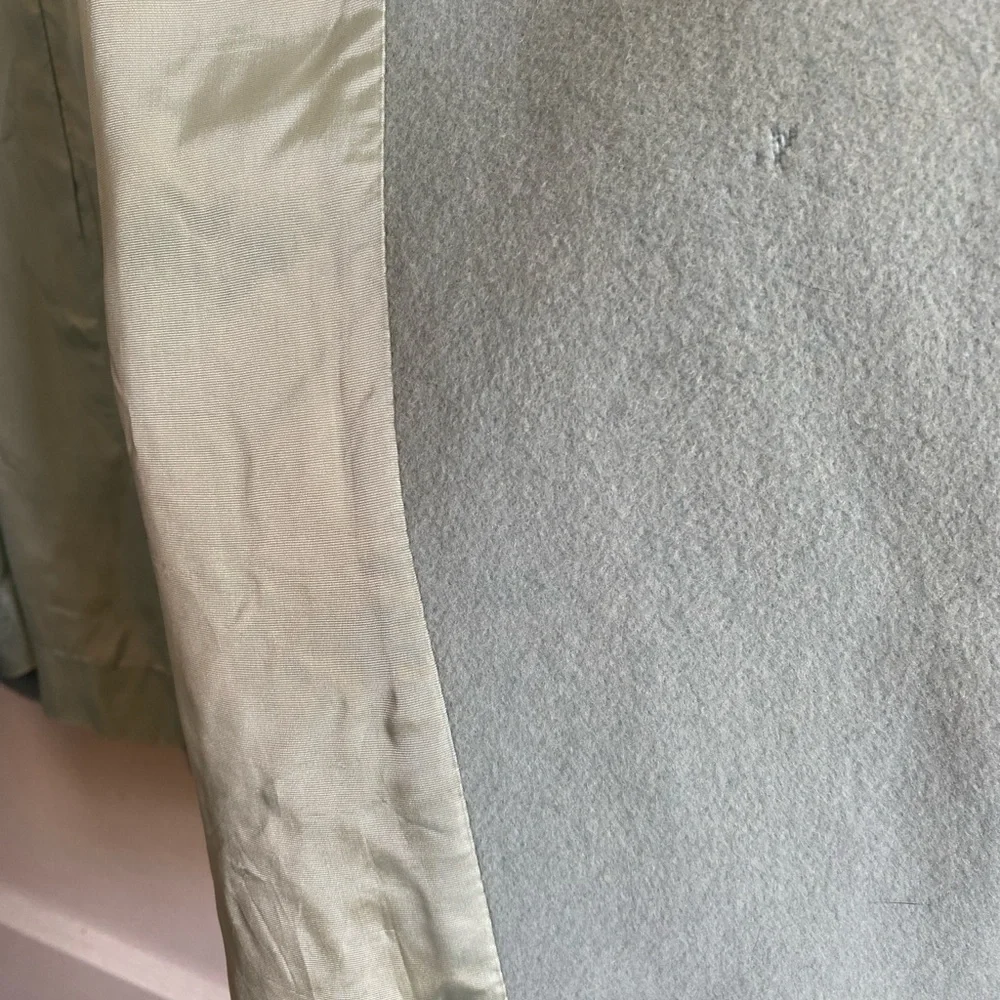 Vintage Powder Blue Faux Fur-Trimmed Women's Coat - Picture 6 of 8